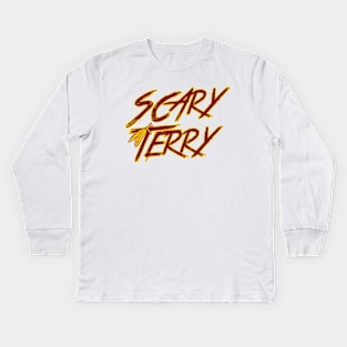 Scary Terry - White Kids Long Sleeve T-Shirt